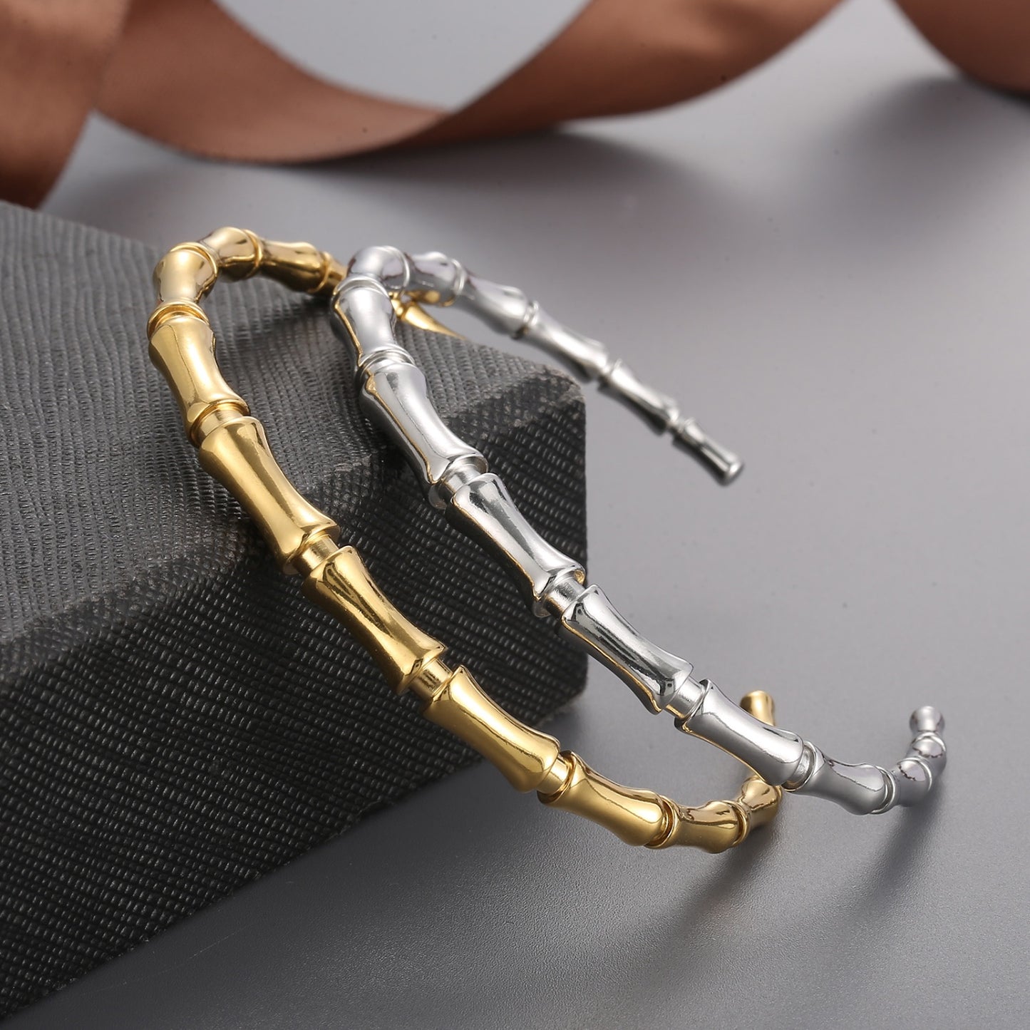 Stainless Steel Bamboo Shape Bracelet