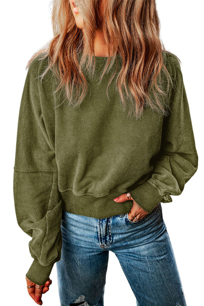 Round Neck Open Back Sweatshirt