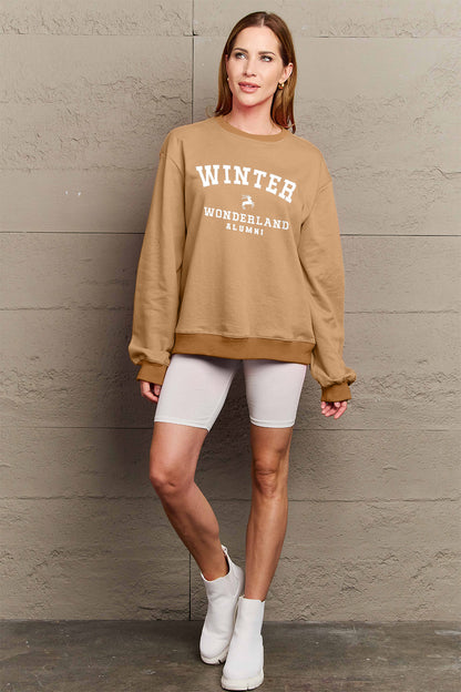 Simply Love Full Size WINTER WONDERLAND ALUMNI Graphic Long Sleeve Sweatshirt