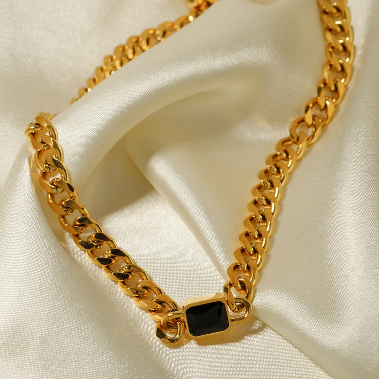 Zircon 18K Gold-Plated Chunky Chain Necklace