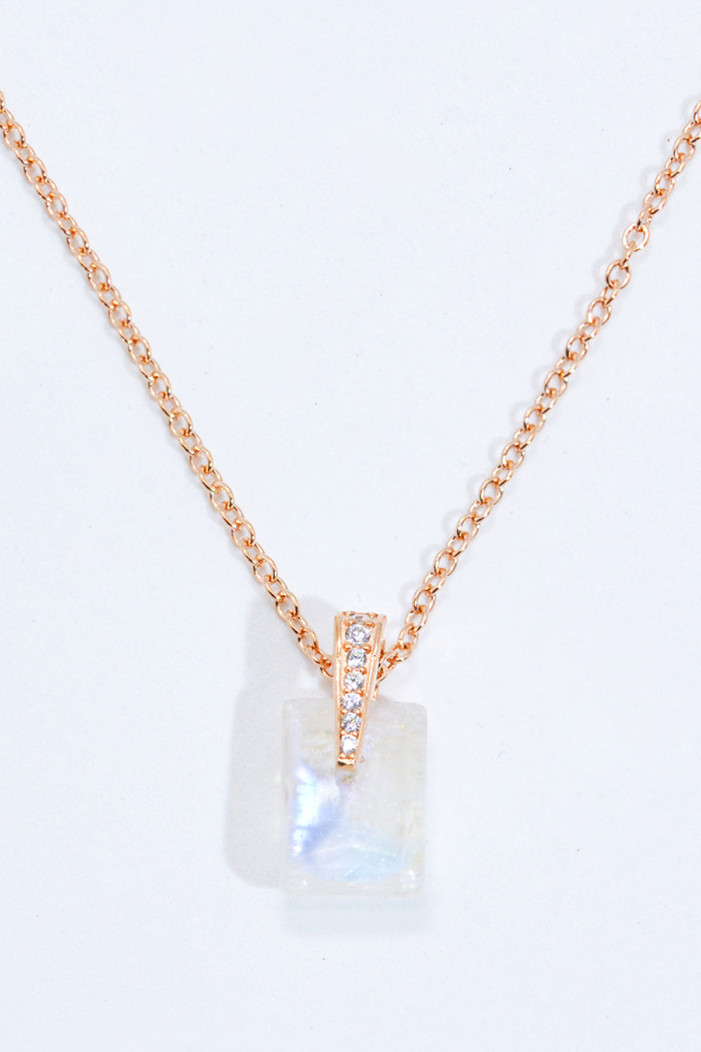 925 Sterling Silver Natural Moonstone Pendant Necklace