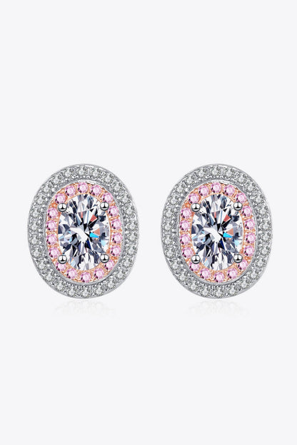 Platinum-Plated Moissanite Stud Earrings